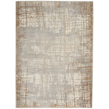CK Rush CK950 Modern Crosshatched Linear Abstract Distressed Hi-Low Textured Low-Profile Short-Pile Ivory/Taupe/Grey Rug-Calvin Klein-Rug Love - The Most Loved Rug Store